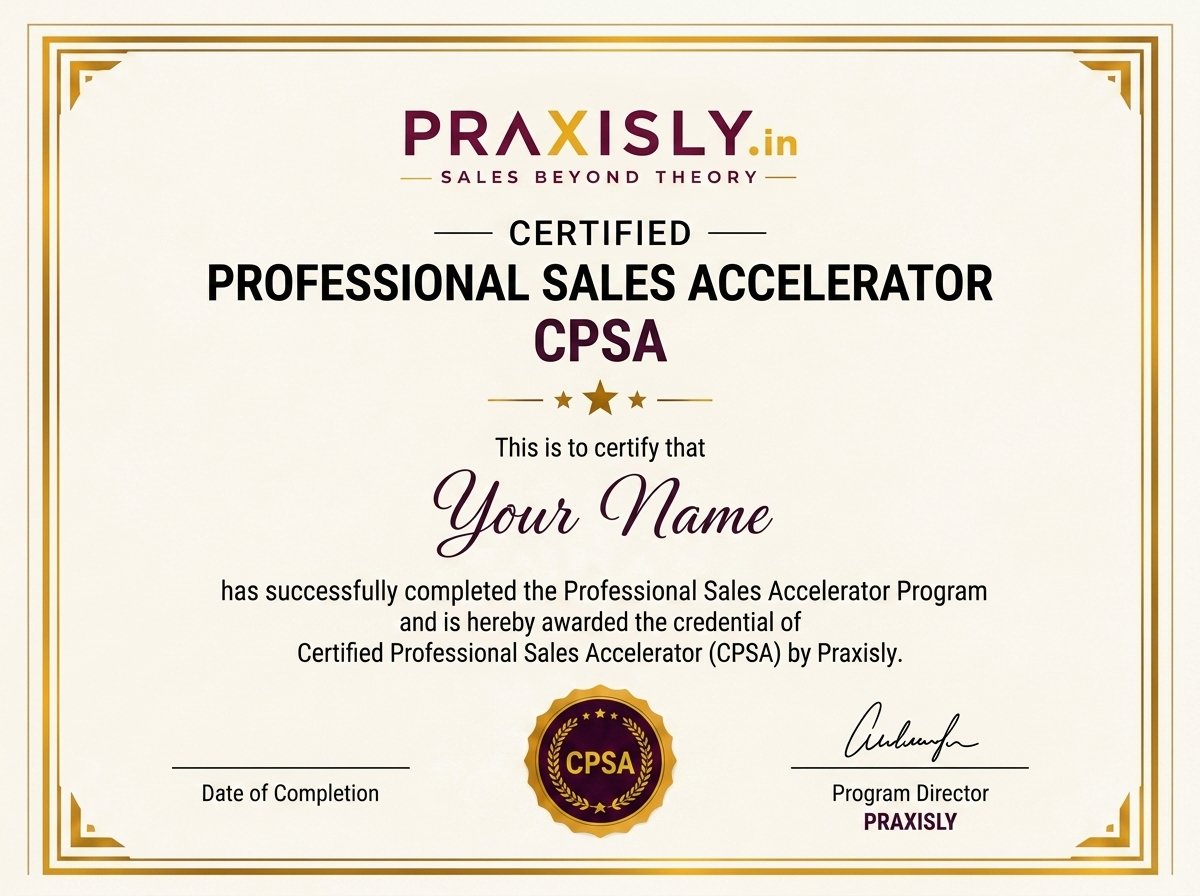 Certified Professional Sales Accelerator (CPSA) Certificate